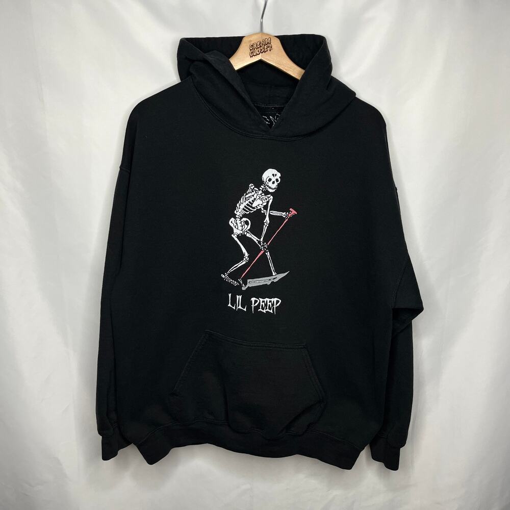 Lil Peep Schemaposse Gothboiclique GBC Sus Boy Skeleton Tour Merch Hoodie L